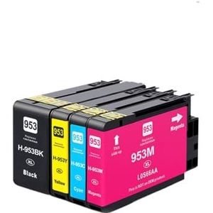 953XL Inktcartridge Compatibel 953 for XL for Pri-ter Offi-eJet Pro 7720 7730 7740 8210 8218 Zwart CMYK(BK C M Y)