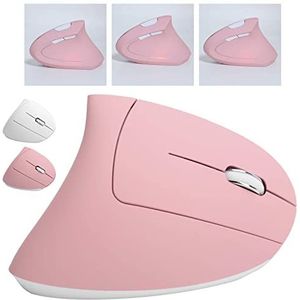 USB oplaadbare draadloze verticale computermuis, universele draagbare verticale gamingmuis, 800 1200 1600 2400 DPI verstelbare muis, compatibel met Windows XP / 7/8/10 X(roos)