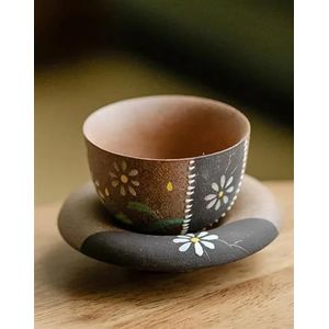 Theepot Porseleinen Theeset Old Rock Mud Cup Schotel Set Gast Speciale Bowl Cup Coaster Theewaar Pure Handgeschilderde Chrysant Curium Nail Art Theekopje 35ml Theeservies Voor Volwassenen