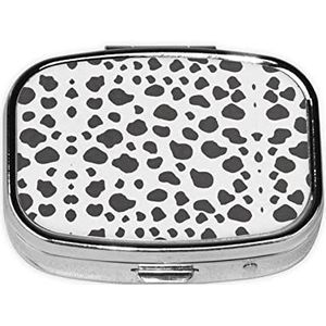 Koe Print Vierkante Pillendoos, Pil Dispenser Box Kabeljauw Lever Olie Doos Vitamine Pil Doos Patiënt Pillendoos