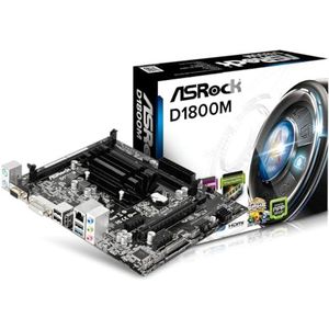 ASRock D1800M moederbord socket (micro-ATX, 2x DDR3 geheugen, SATA III, 3x USB 2.0)