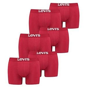 Levi's Boxershorts voor heren, boxers, onderbroeken, 905001001, verpakking van 6 stuks, rood, M