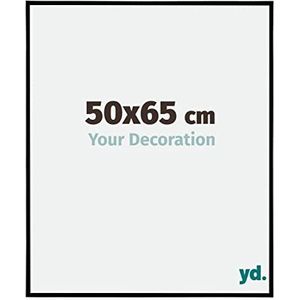 Your Decoration - Fotolijst 50x65 cm - Kunststof Fotolijst met Acrylglas - Ontspiegeld Glas - Uitstekende Kwaliteit - Zwart Mat - Evry,