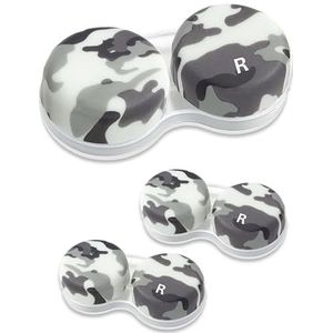 SPORTS WORLD VISION 3 stuks OptiCool contactlenshouders - Contactlenzendoos met camouflagemotief - Leuke houder met schroefdop voor contactlenzenvloeistof | Zelfde stijl per bestelling