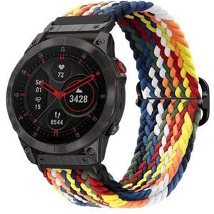 QuickFit 22mm 26mm Gevlochten Nylon Elastische Band fit for Garmin EPIX GEN2 Fenix7 7X Solar/6X 6XPro 5XPlus Enduro 2 Horlogeband (Color : 6, Size : QuickFit 26mm)