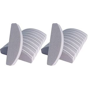 20 stuks nagelbuffers, dubbelzijdige nagelvijlen bufferblokken 100/180 grit draagbare wasbare schuren buffing vijl boogvorm (grijs)