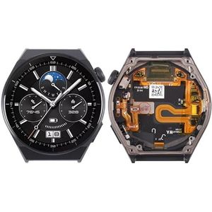 Smartwatch vervangende onderdelen Origineel LCD -scherm voor Huawei Bekijk GT 3 Pro 46mm Digitizer Volledige montage met frame (zwart) Smartwatch vervangende onderdelen