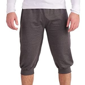 Gennadi Hoppe Heren ¾ joggingbroek trainingsbroek mannen bermuda short capribroek, donkergrijs, XL