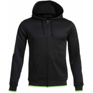 Joma - Heren sweatshirt - Olympiade - capuchon - ritssluiting, Zwart fluor groen, XXL