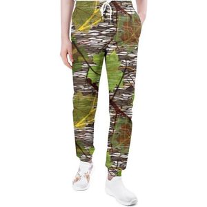 Camouflage met esdoornbladeren heren joggingbroek casual joggingbroek atletische lounge broek met zakken voor vrouwen