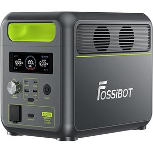 FOSSiBOT F1200 Draagbare krachtcentrale en zonne-generator, 1024 Wh LifePO4 back-upaccu, powerstation, AC 1200 W, geschikt voor campers en reizen in de open lucht
