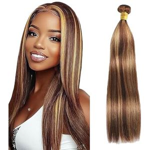 Lakaisa Straight Human Hair Bundles Blonde 100% Unprocessed Brazilian Remy Hair P427 Highlight Real Hair Extensions Sew in Hair 1 Bundle No Smell for Woman 30 Inch