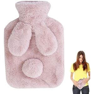 Warmwaterkruik, Watervullende Heetwaterzak, Warm of koud kompres waterzak, 500 ml / 1000 ml schattig konijn water vullen warmwaterkruik Fly