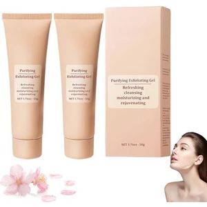 QUARXERY Purifying Exfoliating Gel, Moisturizing Cleanses Skin Give, Deep Cleansing Face and Body Exfoliating Scrub Gel, Gentle Exfoliating Facial Cleanser for Various Skin Types (2PCS)