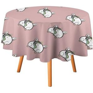 Eenhoorn kont rond tafelkleed waterdicht tafelkleed polyester tafelkleed voor dineren buiten feest picknick 127 x 127 cm