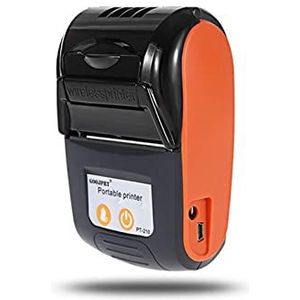 Draagbare Printer, Mini Pocket Draadloze Thermische Ontvangstprinter Bluetooth-compatibele inktleer Bill Machine Printers Mobiele telefoon Printer Case Paper(Grey)