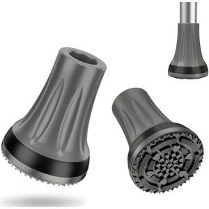 supregear Rubberen Doppen Voor Krukken, 22 mm Zware Rubberen Vervangdoppen Voor Wandelstokken En Krukken, Antislip Verdikte Krukvoeten, Wandelstokdoppen (2 Stuks), Grijs