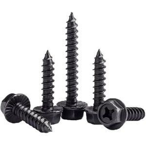 Zwarte gegalvaniseerde kruisflens buitenzeskant tapschroeven Zwarte gegalvaniseerde gestoffeerde meubelschroeven(18mm,M3)