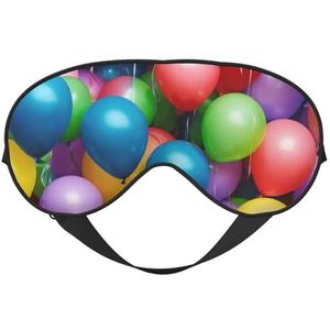 Kleurrijke Ballonnen Blauwe Hemel Print Comfortabele Oogmasker Ademend Verstelbare Mannen Vrouwen Lichtgewicht Reizen Yoga Werk