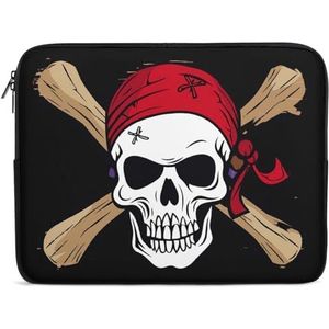 Lachende Piraat Schedel Laptop Sleeve Tas Shockproof Notebook Computer Pocket Tablet Draaghoes