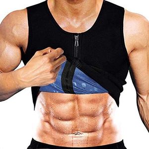 Yokald Mannen Sauna Zweet Vest Hot Polymeer Corset Compressie Taille Trainer Vest Workout Tank Top Rits Gewichtsverlies Body Shaper Shirt