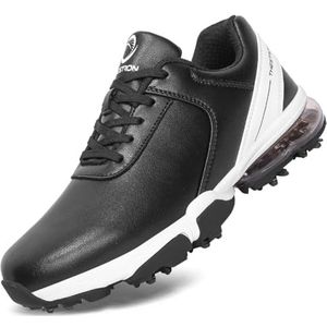 SDEQA Heren leren golfschoenen, waterdichte casual spikes, antislip outdoorschoenen,G,39 EU
