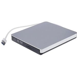 Thuiskantoor Laptop DVD-brander Slanke Externe DVD RW-drive Brander USB3.0 Kaartlezer Speler Optische Drive Gebruiksvriendelijk(Silvery)