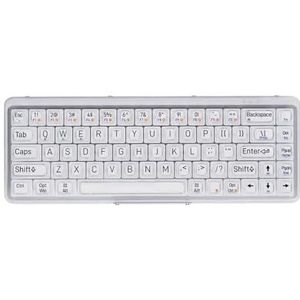 QPSJXN Transparant draadloos mechanisch toetsenbord met Bluetooth 5.0 en 2,4 g compatibiliteit voor Windows en Android, 1 procent Nature Edition (Misty Transparent)