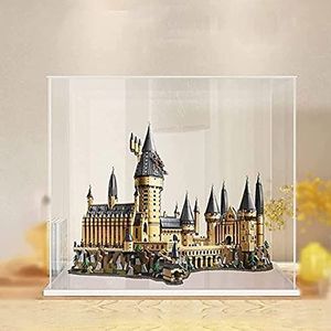 Acryl Vitrine voor LEGO Hogwarts Castle 71043 Stofdichte Transparante Doorzichtige Display Box Vitrine (Lego Kit Niet Inbegrepen) White Base