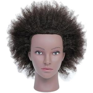 Afrikaanse krullende cosmetologie hoofdstyling trainingspop hoofd met standaard salon vlechtstyling for kappersdisplay