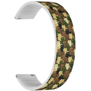 RYANUKA Solo Loop band compatibel met Ticwatch Pro 3 Ultra GPS/Pro 3 GPS/Pro 4G LTE / E2 / S2 (Funny Cats Camouflage) Quick-Release 22 mm rekbare siliconen band band accessoire, Siliconen, Geen