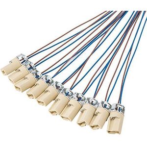 ODETOJOY G9 lamphouder met isol. Kabeltoevoer lampvoet fitting voor LED halogeen fitting keramiek met kwaliteit 0,75mm² kabel (10 stuks G9 lamphouder)