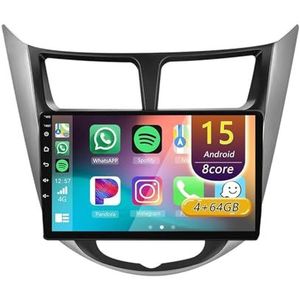 Android 15 Radio,voor Hyundai Solaris 1 2010-2016, 9 Inch Touchscreen Autoradio Met Wireless CarPlay Android Auto Bluetooth WIFI GPS-navigatie Swc(A 4core (2G+32G))