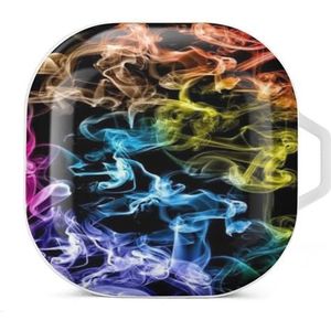 Regenboog wolk en mist oordopjes hoesje compatibel met Samsung hard shell beschermhoes wit stijl