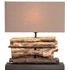 levandeo lamp tafellamp/tafellamp van gerecycled hout - design houten lamp drijfhout 35 x 15 cm 40 cm hoog - elke lamp uniek natuurlijk massief hout