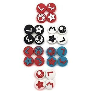 4 in 1 Siliconen Duim Grip Stick Caps Joystick Tuimeldop Thumbstick Cover Voor Nintendo Switch NS Poke Ball Plus Controller (rood blauw ML)