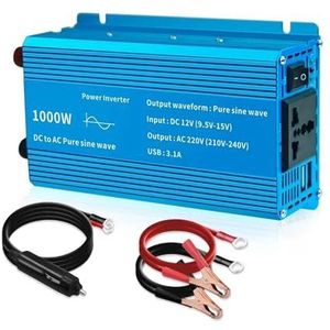 Omvormer Auto-omvormer Met 31A EU-universeel Stopcontact Omvormer Van DC 12V Naar AC 230V 1000W/1500W/2200W Zuivere Sinusgolf 50Hz/60Hz(1000W 60Hz Universal)