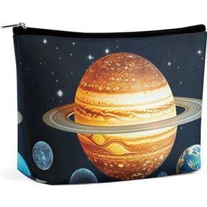 NKJJSTES Grote Capaciteit Kosmetische Zak Waterdichte Cosmetische Organizer Aquarel Akoestische Gitaar Cosmetische Accessoires Organizer, Gloed in de donkere planeet van het zonnestel, Eén maat