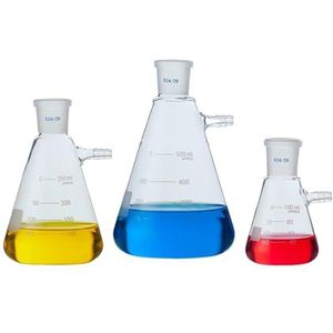 Glazen bekerglas, rondbodemkolf， 1 stuk laboratoriumglas vacuüm slijpmond zuigfilterkolf bovenste mondstuk 25-2000 ml 14-29 mm(100ml caliber 24mm)