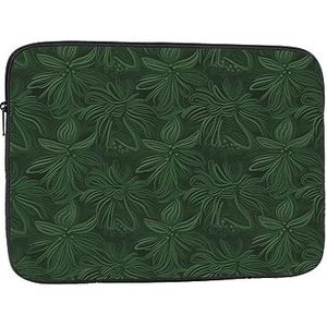 Laptop Sleeve Case 17 inch Shockproof Beschermende Computer Draaghoes Hunter Groen Bloemen Bloemblaadjes Patroon Laptop Case Reizen Laptop Tas voor Mannen Vrouwen