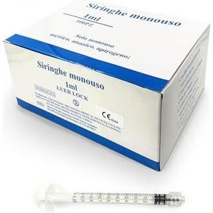 Einwegspritzen 1 ml (100 Stück), steril, ungiftig, latexfrei, Luer-Lock-Kegel