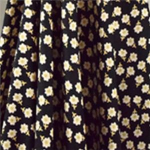 Geborduurde katoenen corduroy stof, Multicolor Flower Print Thick Twill Corduroy Fabric Autumn Winter Dress Shirt Overcoat(Black)