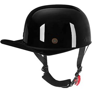 Skull Cap Halve Shell Helm, Motorfiets Baseball Cap Halve Helm DOT Goedgekeurde Mannen en Vrouwen Vintage Open Helm voor Bromfiets Straat Scooter ATV Helm Decoration