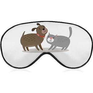 Grappige stip spelen met kat slaap oogmasker voor mannen vrouwen tieners kinderen, nacht slaap oogschaduw cover comfort voor reizen yoga dutje