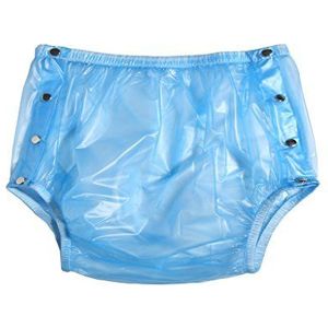 Aangepaste Incontinentie Snap-on Plastic Broek - Transparant Blauw - Volwassenen