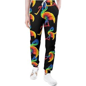 Tie Dye Flamingo Joggingbroek voor Mannen Yoga Atletische Jogger Joggingbroek Trendy Lounge Jersey Broek S