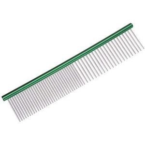 ZHAOCHEN Huisdier kam Pet Hair Brush roestvrijstalen naald Beauty Comb schoonmaak tool (Color : Green, Size : S)