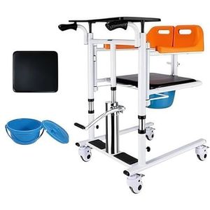 SAYEYBU Hydraulic Patient Lift, Walking Frame, Displacement Machine, Multifunctional Chair for Elderly Care, Patient Transfer Aid for Senior Elderly Disabled Handicapped,Oranje