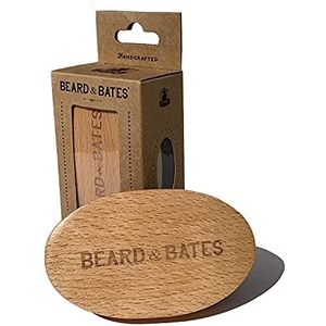 Beard & Bates | Varkenshaar Baardborstel | Handgemaakt, grote volledige grootte, beukenhouten handvat