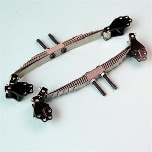 NexaPart RC Accessoires 1 paar metalen vooras ophanging ophangogen stalen plaat for 1/14 Tamiya RC vrachtwagen aanhangwagen kiepwagen Scania MAN auto-onderdelen(1 Pair Black)